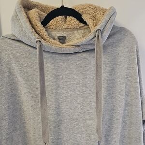 Aerie Gray Hoodie Sweater with Cream Lining Size S/P